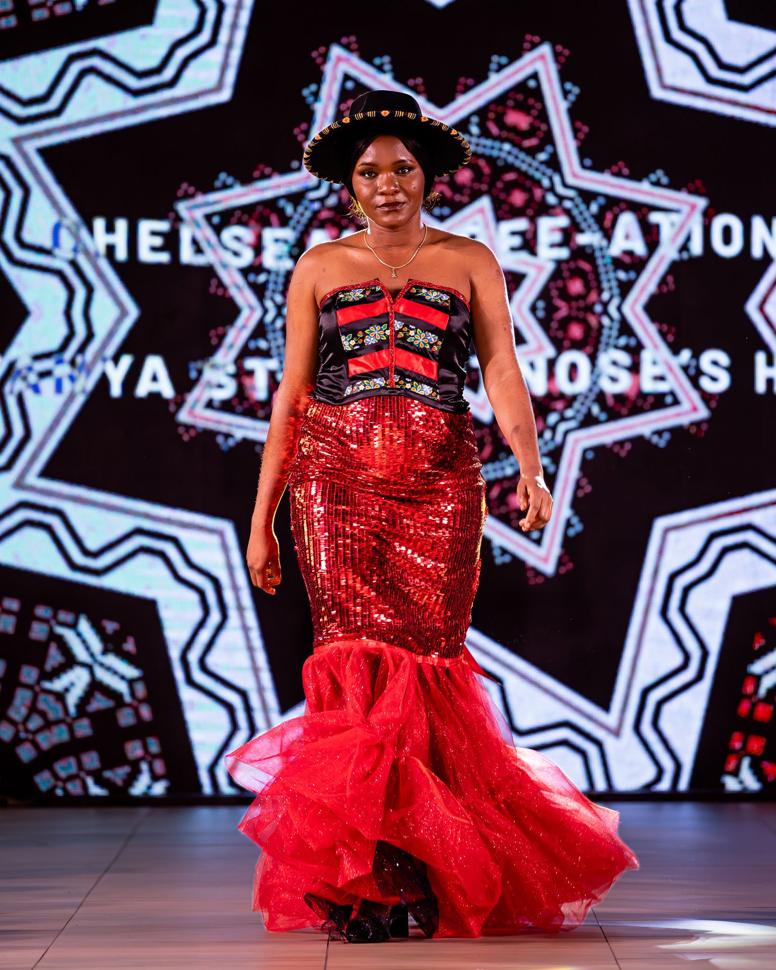 Runway model at a fashion week show