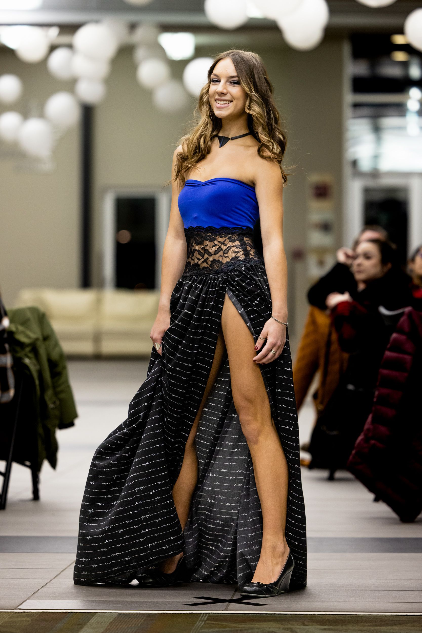 Model on the runway at a local fashion show